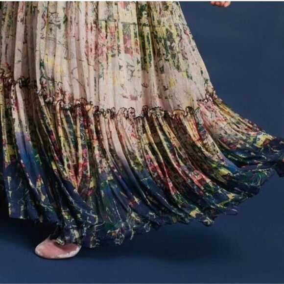 NWT Anthropologie Bhanuni by Jyoti Cydney Tiered Maxi Dress Beaded 2 Boho - Picture 13 of 14